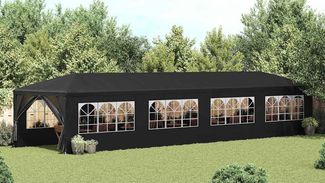 vidaXL Partyzelt, PE / Stahl anthrazit, 3x12 m