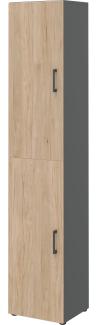 Aktenschrank VI - zweitürig, 6 Fächer - Anthrazit/Hickory