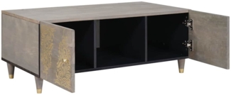 vidaXL Couchtisch Grau 100 x 54 x 40 cm Massivholz Mango 4018784