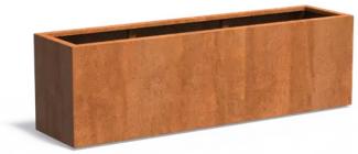 Adezz Pflanzgefäß Carrez Standard Rechteck aus Corten-Stahl Pflanzkübel Größe 200x50x60 cm