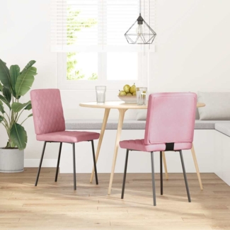 vidaXL Esszimmerstühle 2 Stk. Rosa Samt 4101107