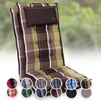 Sylt Polsterauflage Sesselauflage Kopfkissen Polyester 50 x 120 x 9 cm Grün kariert