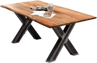 Tisch 200x100 Akazie Metall Holztisch Esstisch Speisetisch Küchentisch Esszimmer