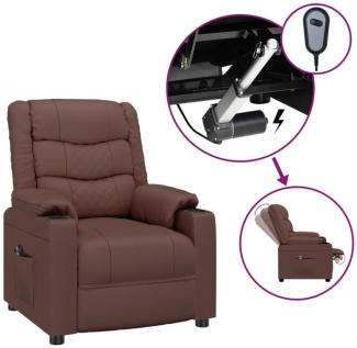 vidaXL Elektrischer Relaxsessel Braun Kunstleder [3143451]