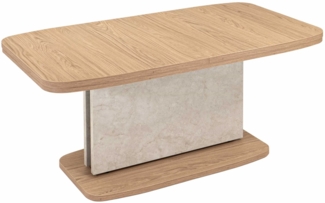 Couchtisch höhenverstellbar ausziehbar Cora 110x53x63 Eiche/Sandstein