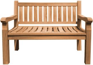 XXL Parkbank Arezzo Teak Massivholz extra stark 120 cm von Teako Design