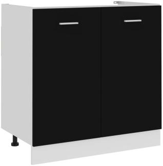 vidaXL Spülenunterschrank Schwarz 80x46x81,5 cm Holzwerkstoff 801197