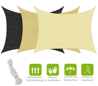 Feel2Home Sonnensegel Sonnenschutzsegel Sonnensegel Sonnendach Regen versch. Größen/Farben, Hohe Festigkeit