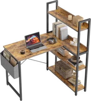 LuxusKollektion Eckschreibtisch Schreibtisch Regal Eckschreibtisch Heimbüro Ablagefächern Braun 100cm