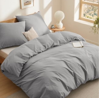 BEDSURE Bettwäsche mit Reißverschluss, 100% Baumwolle, ÖKO-TEX zertifiziert, 3 teilig, hohe Atmungsaktivität und Feuchtigkeitsregulierung
