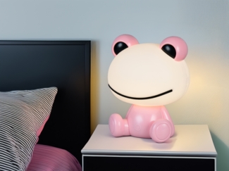 Ausgefallene USB Tischlampe HOPPER mit RGB Farbwechsel, Rosa Höhe 24cm