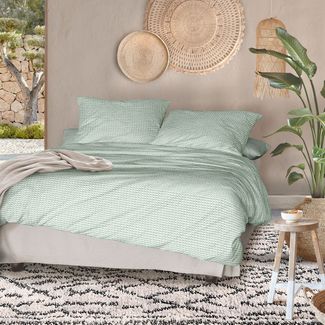 Irisette Seersucker Bettwäsche Easy 8659-30 Waffeloptik grün 135x200