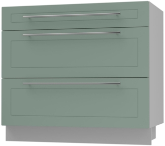 Schubladenunterschrank KVANTUM Teilauszug 90cm Korpus- & Frontfarbe wählbar (Q-D3M/90)