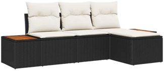vidaXL mit Kissen Verstellbar 4 pcs Schwarz 239 x 117 x 37 cm 3348058