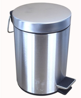 Marabellas Shop Mülleimer Kosmetik Treteimer 3L mit Fußpedal 17 x 25 cm Mülleimer aus Metall, inkl. Einsatz mit Griff