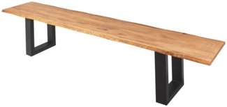 Sitzbank Baumkante 180 cm Eichenholz massiv schwarz ENRICO 77037448
