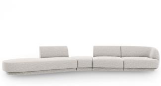 Micadoni Modulares Sofa Miley 5-Sitzer Links Chenille Hellgrau