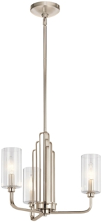 Elstead Lighting Kimrose Kronleuchter 3-Light Nickel poliert Klarglas E14