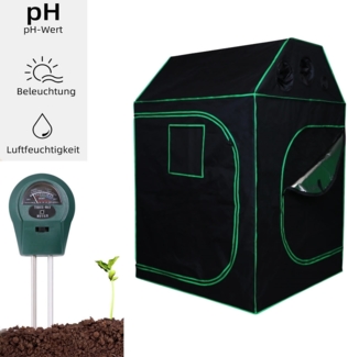 Growbox Gewächshaus Schwarz Grün Indoor Pflanzenzelt Zuchtzelt Dachschräge Zuchtschrank Grow Tent Frühbeet Zimmergewächshaus Growschrank Growroom