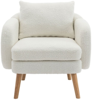 Ulife Sessel Teddy-Samtstuhl, Einzelsessel mit Kissen, Holzbeine, 71 x 75x 69cm