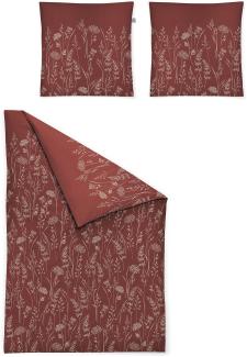 Irisette Mako-Satin Bettwäsche Set Verona 8298 rot 135 x 200 cm + 1 x Kissenbezug 80 x 80 cm