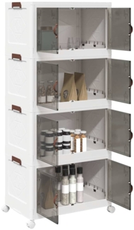 vidaXL Aufbewahrungsbox mit Rädern Stapelbar 4-stöckig 75L 65x40x145cm 4012372
