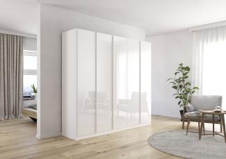 Drehtürenschrank >Monostar < in Kristallweißglas / alpinweiß - 226x210x54 (BxHxT)