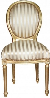 Casa Padrino Esszimmerstuhl Barock Esszimmer Stuhl Gold / Gold Mod2 / Rund