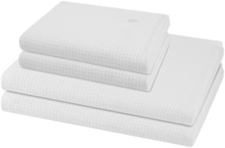 Ross Pique 4 tlg. Frottier-Set - 2 X Handtuch (50 X 100cm) und 2 X Duschtuch (70 X 140cm) - 520 g/m2 - Ecru