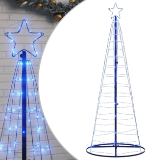 vidaXL LED Weihnachtsbaum 200 LEDs Blau 182 cm 4016450