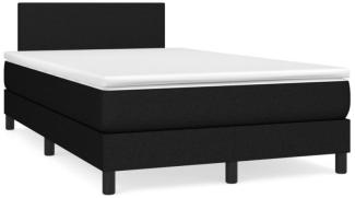 vidaXL Boxspringbett mit Matratze und LED-Beleuchtung, Stoff schwarz, 120 x 190 cm