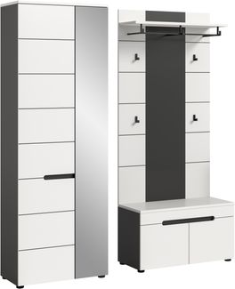 Garderobenkombination (B/H/T: 160x190x37 cm) in weiß Nachbildung