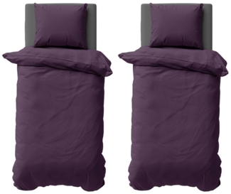 Visaggio Bettwäsche Mikrofaser Uni 135x200 155x220 200x200 Einfarbig Allergiker geeignet, Microfaser, 4 teilig, Einfarbige Bettbezug Set, mit YKK Reißverschluss, Atmungsaktiv