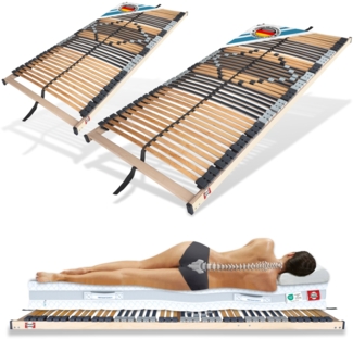 Matratzen Perfekt Set mit 2 x Lattenrost 42 Leisten, 90x200 cm, nicht verstellbar