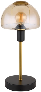 Tischleuchte, Glas, goldfarben, schwarz, Touch, H 32 cm