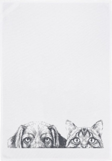 17,30 Hamburg Geschirrtuch Hund und Katze, Grau, (1-tlg), 50x70 cm, Siebdruck