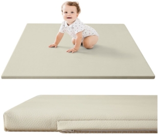 Hakuna Matte Kinderteppich für Baby aus veganem Leder 120 x 120 x 2,5 cm, Höhe: 25 mm, Extra-weich, Abwischbar, Rutschfeste Rückseite