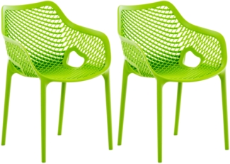 CLP 2er Set Stühle Air XL stapelbar mit einer Sitzhöhe von 44 cm,grün