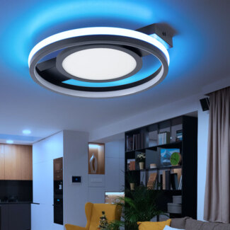 LED Deckenleuchte, RGB-Farbwechsel, Fernbedienung, D 40 cm