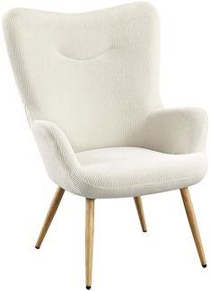 Yaheetech Ohrensessel eleganter Armsessel aus Cordstoff mit Klappbarer Rückenlehne Sessel bis 136 kg belastbar Sessel fürs Wohnzimmer/Schlafzimmer Beige