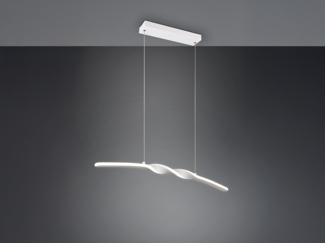 LED Pendelleuchte GINKO in Metall Weiß geschwungen, Breite 79cm