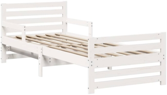 vidaXL Bettrahmen mit Kopfteil Weiß 80 x 200 cm Holzwerkstoff 877207