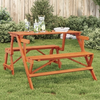 vidaXL Picknicktisch mit Bänken 2-in-1 Massivholz Tanne 4008992