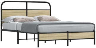vidaXL Bettgestell ohne Matratze 135x190 cm Sonoma-Eiche Holzwerkstoff 4100409