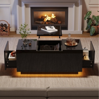 STILVORA Couchtisch mit Schubladen Wohnzimmertisch Sofatisch mit LED,Kaffeetisch (Sofatisch, 1-St, mit 2 Schubladen), mit LED