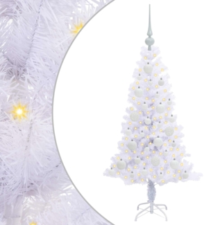 vidaXL Künstlicher Weihnachtsbaum Weiß 120 cm PVC und Stahl 3426642