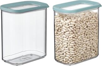Mepal | 2-teiliges Set Vorratsdosen mit Deckel | Lebensmittelbehälter Rechteckige | Küchenorganizer aus Kunststoff | Vorratsbehälter Luftdicht | 2 x 1500 ml | Nordic Green