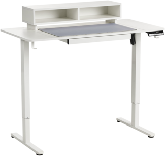 Schreibtisch elektrisch höhenverstellbar LUCAMA Weiß 120 cm 60 cm mit USB-Anschluss