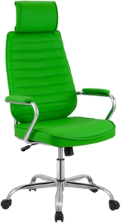 CLP Bürostuhl Rako Kunstlederbezug höhenverstellbar drehbar mit Kopfstütze,grün