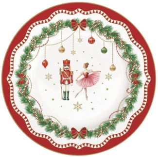 EasyLife Kuchenteller Magie de Noel, Handwäsche Empfohlen, Weiß, Motiv: Weihnachten